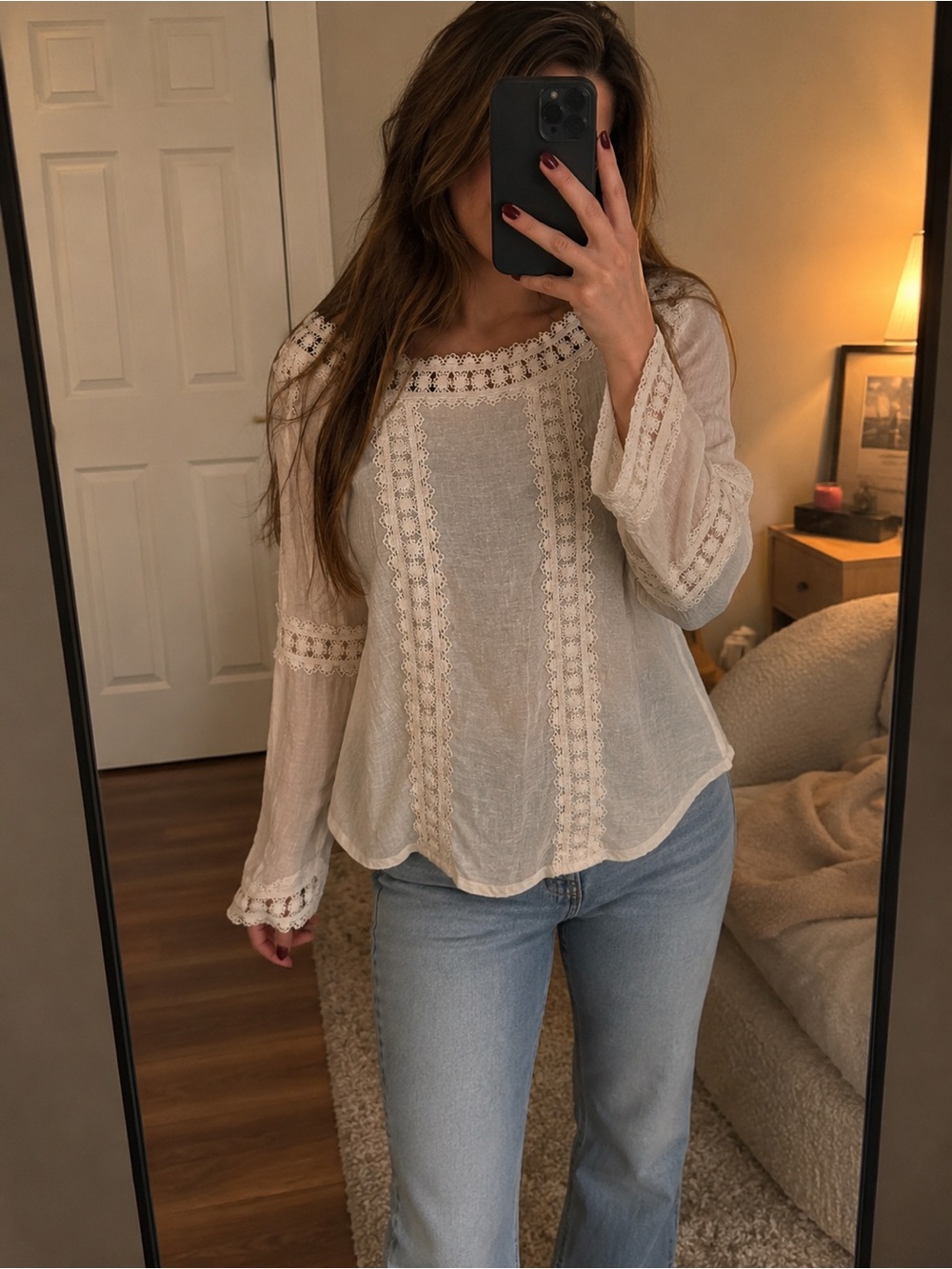Zac & Rachel Cream Cold Shoulder Top